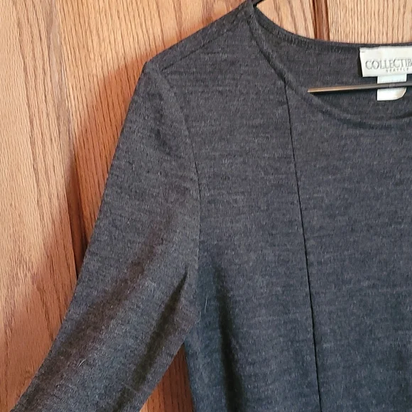 XS Wool Charcoal Dress with large pockets! - Picture 2 of 6